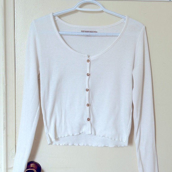 Harlow White Long Sleeve Button Up - Picture 1 of 4